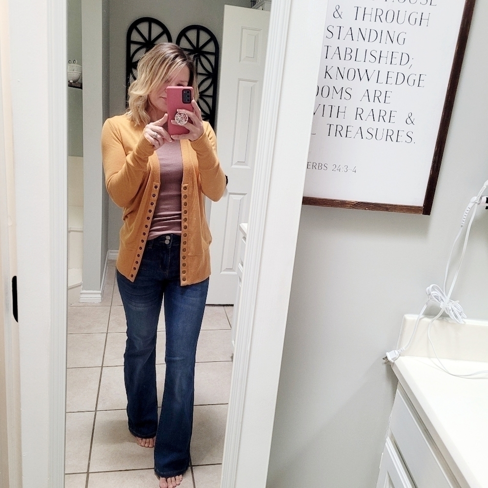 Clothing Ave. Snap Button Long Sleeve Knit Midi Cardigan Small - Picture 3 of 12